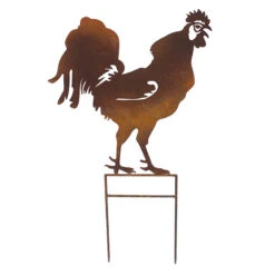 Silhouette Déco Jardin Coq 32x54cm