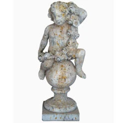 Statue Grand Putti Saison Printemps 102x32x32cm
