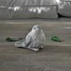 Statue Oiseau Déco Résine Patinée Blanc 15x11x12cm