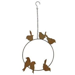 Suspension Fleurie Déco Oiseaux 36x5x36cm