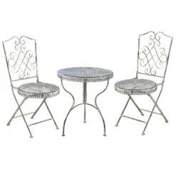 Table Jardin Avec Ses 2 Chaises En Fer