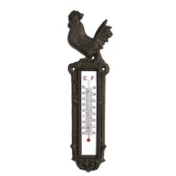 Thermomètre Mural Coq En Fonte 28X8cm