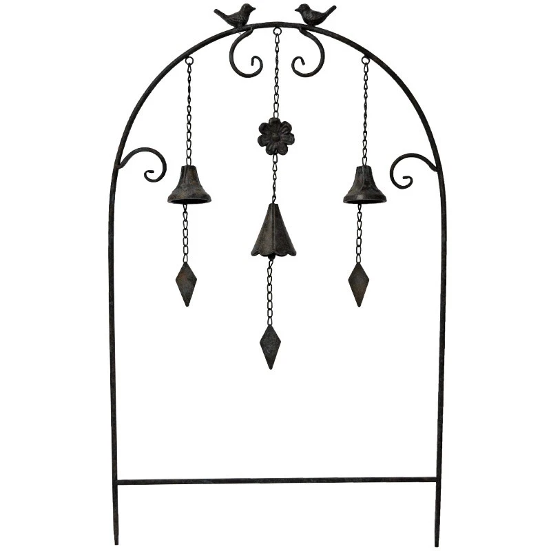 Treillage Jardin Fer Clochettes Oiseaux 50x7x84 Cm – Image 2