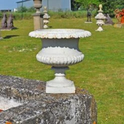 Vase Médicis Blanc Patiné 26cm